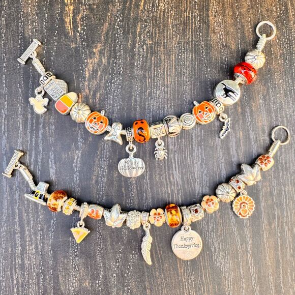 Willabee & Ward October Halloween & November Thanksgiving Bracelets Month Charms - Picture 1 of 14
